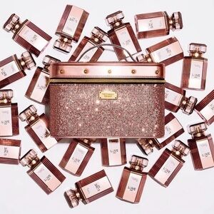 RARE Limited Edition Victoria’s Secret Glitter Runway Train Case Rose Gold